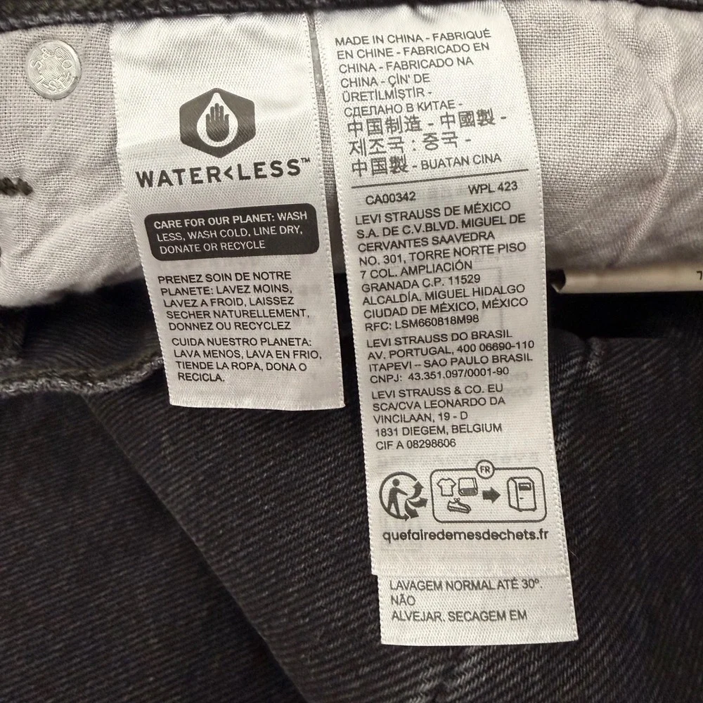 Levi's 501 Original Men's 34x32 Black Straight Leg Jeans‎ New With Tags